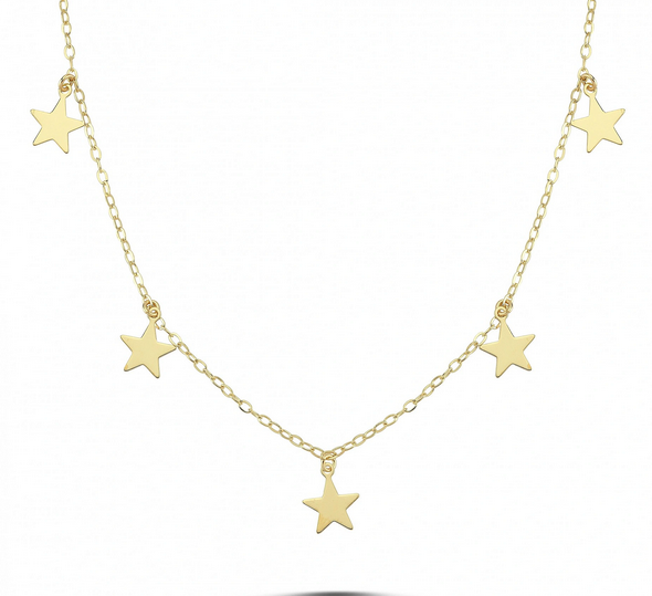 Purchase blend precocious Lanț din aur galben 14k cu steluțe - Bijuteria Diva Gold